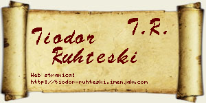 Tiodor Ruhteski vizit kartica